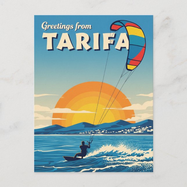 Postal Viaje a Kitesurfing Tarifa España (Anverso)