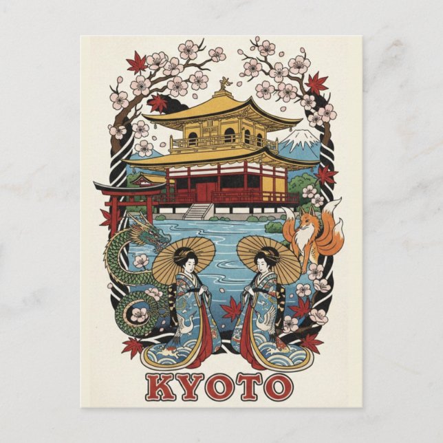 Postal Viaje a Kyoto Japón (Anverso)
