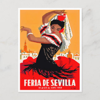 Postal Viaje a la antigua Feria de Sevilla 1959