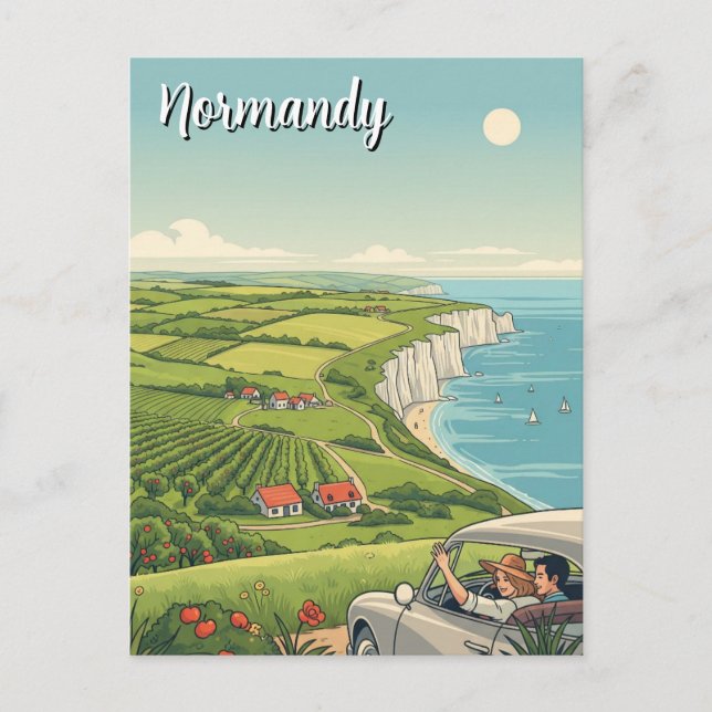 Postal Viaje a la antigua Normandía de Francia (Anverso)