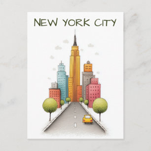 Postal Viaje a la ciudad de Nueva York EE. UU.