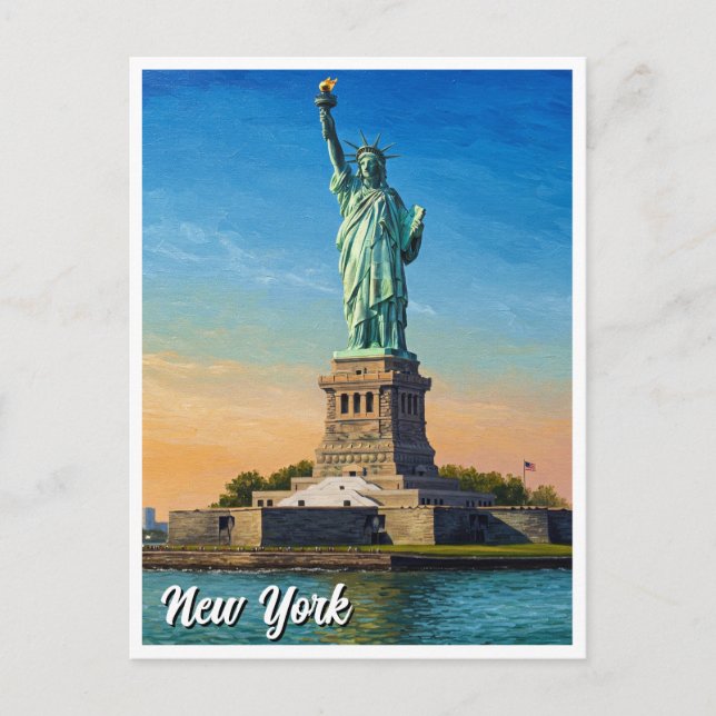 Postal Viaje a la Estatua de la Libertad de Nueva York (Anverso)