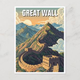 Postal Viaje a la Gran Muralla China