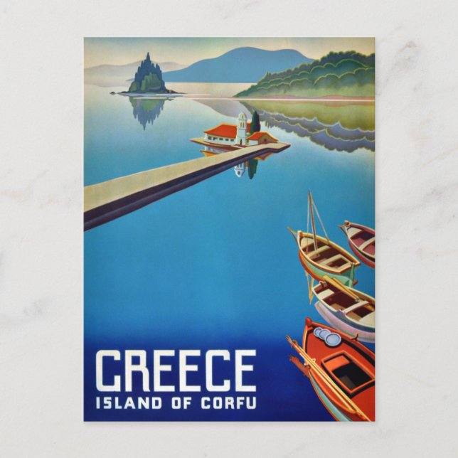 Postal Viaje a la isla de Corfu en Grecia (Anverso)