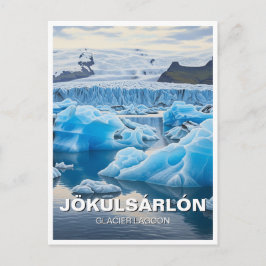 Postal Viaje a la laguna del glaciar Jökulsárlón de Islan