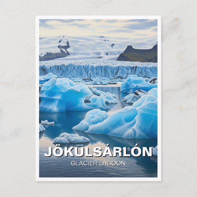 Postal Viaje a la laguna del glaciar Jökulsárlón de Islan (Anverso)