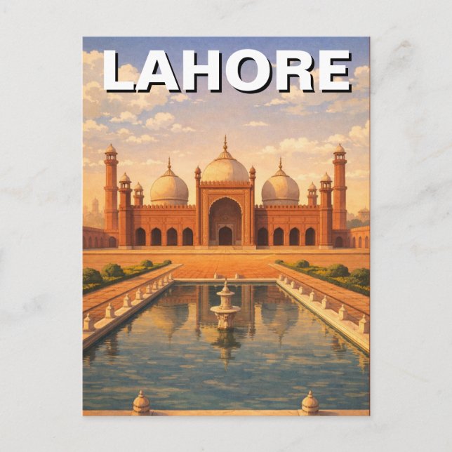 Postal Viaje a Lahore Pakistán (Anverso)