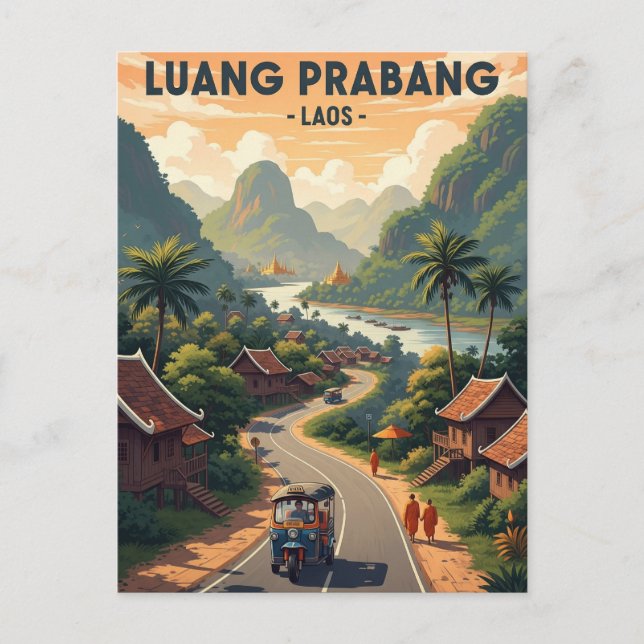 Postal Viaje a Laos Luang Prabang (Anverso)
