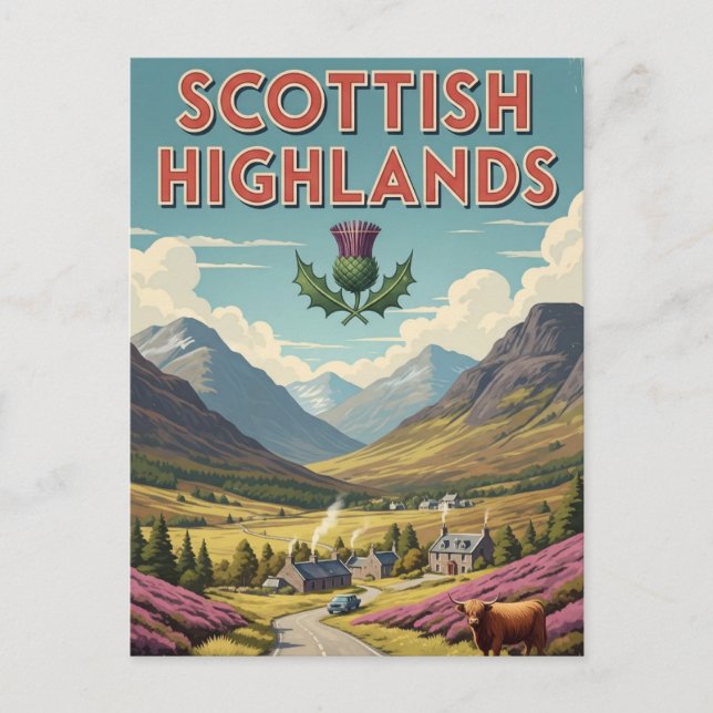 Postal Viaje a las tierras altas de Escocia (Anverso)
