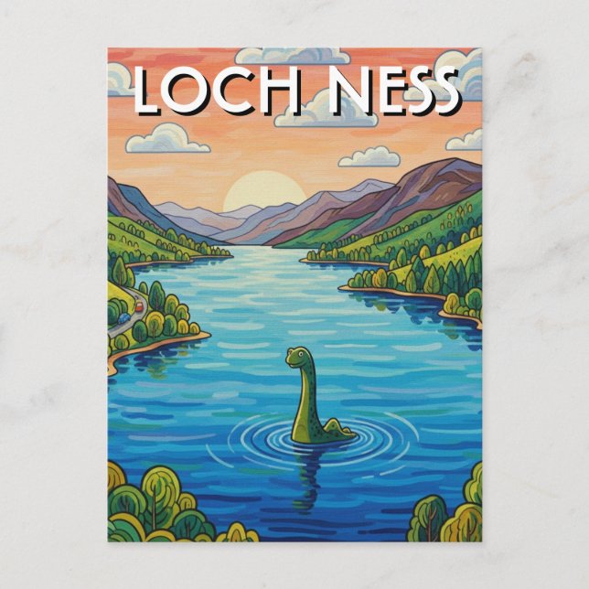 Postal Viaje a Loch Ness Nessie (Anverso)