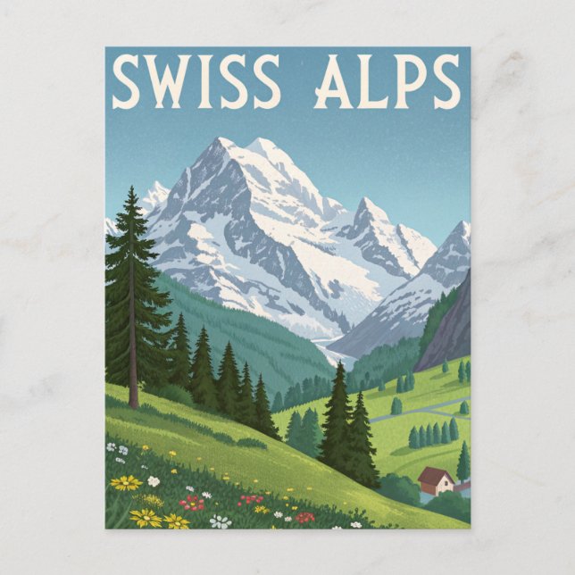 Postal Viaje a los Alpes Suizos (Anverso)