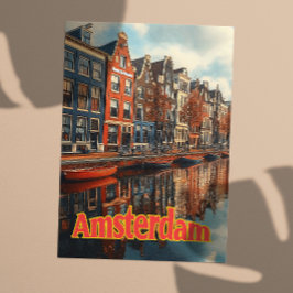 Postal Viaje a los Países Bajos de Amsterdam Vintage