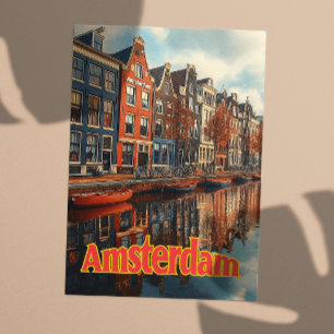Postal Viaje a los Países Bajos de Amsterdam Vintage