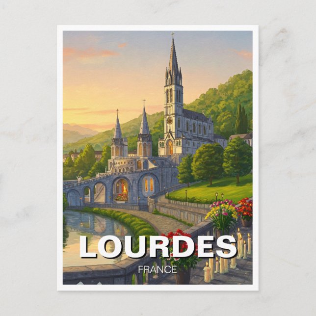 Postal Viaje a Lourdes Francia (Anverso)