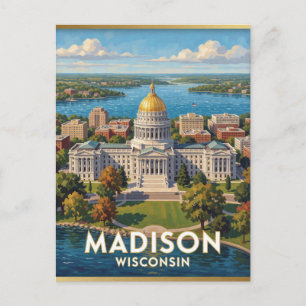 Postal Viaje a Madison Wisconsin Cúpula Dorada