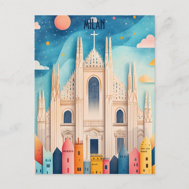 Postal Viaje a Milán Italia (Anverso)