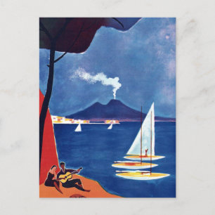 Postal Viaje a Nápoles Italia Vintage