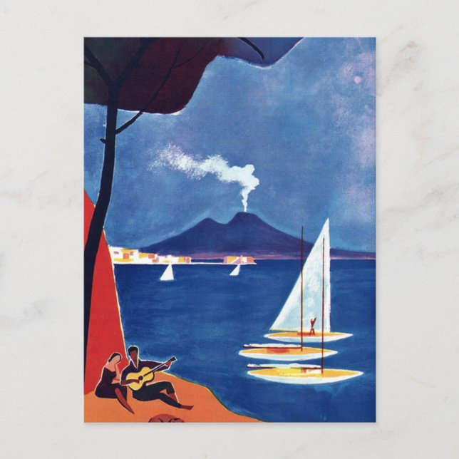 Postal Viaje a Nápoles Italia Vintage (Anverso)