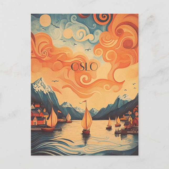 Postal Viaje a Noruega en Oslo (Anverso)