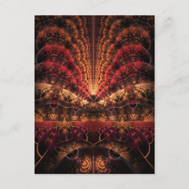 Postal Viaje a obras de arte fractales infinitas (Anverso)