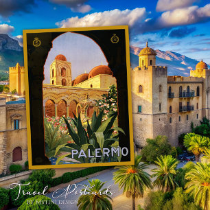 Postal Viaje a Palermo Italia Vintage