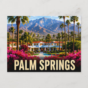 Postal Viaje a Palm Springs California Desierto Mediados