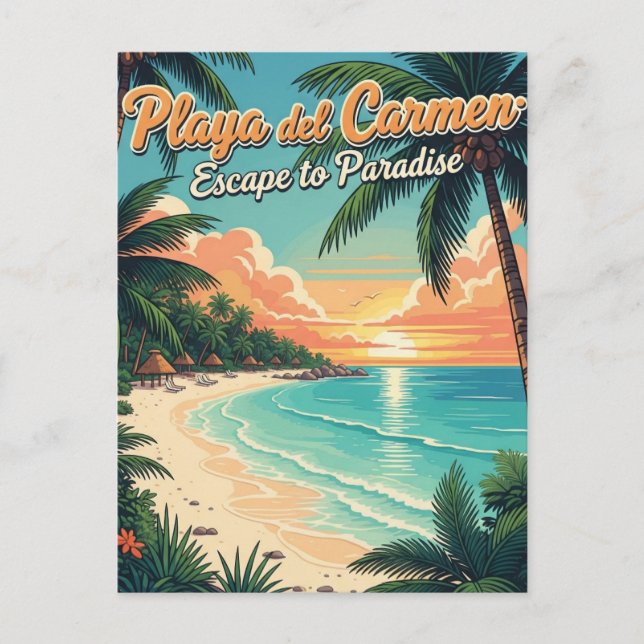 Postal Viaje a Playa Del Carmen México (Anverso)