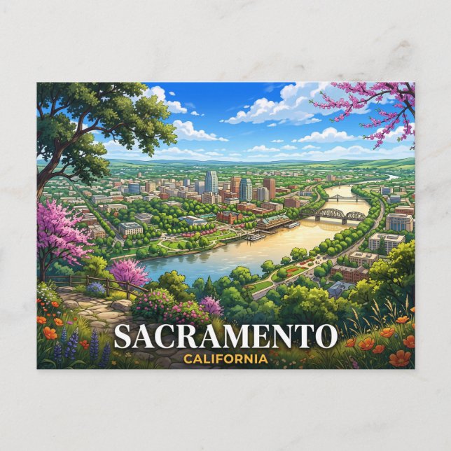 Postal Viaje a Sacramento California (Anverso)