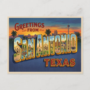 Postal Viaje a San Antonio Texas
