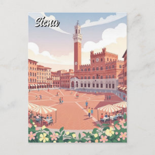 Postal Viaje a Siena Italia