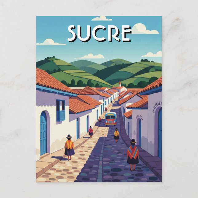 Postal Viaje a Sucre Bolivia (Anverso)