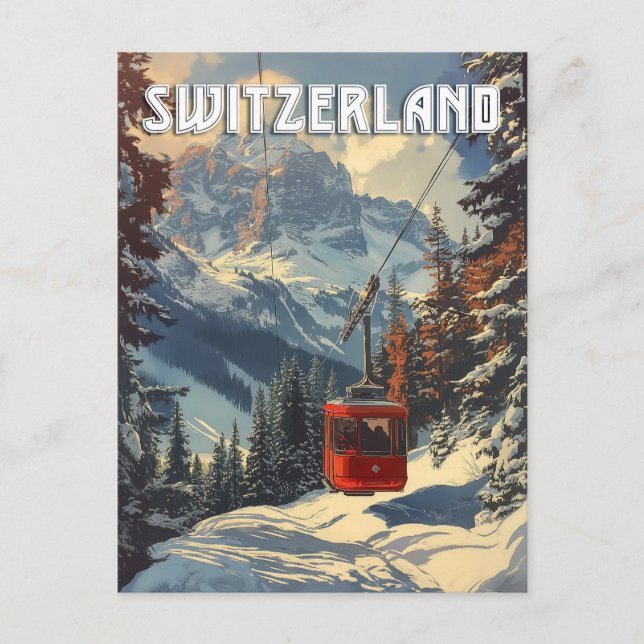 Postal Viaje a Suiza Vintage (Anverso)