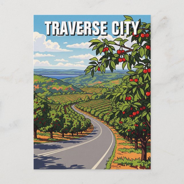Postal Viaje a Traverse City Michigan (Anverso)