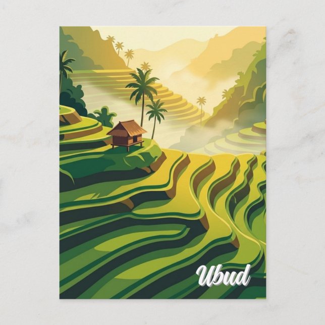 Postal Viaje a Ubud Bali Indonesia (Anverso)