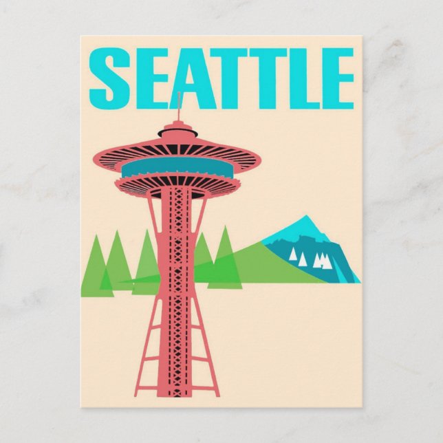 Postal Viaje a Viage Seattle Washington (Anverso)
