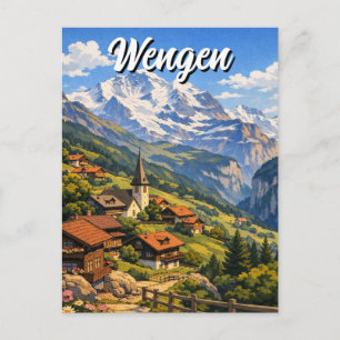 Postal Viaje a Wengen Suiza