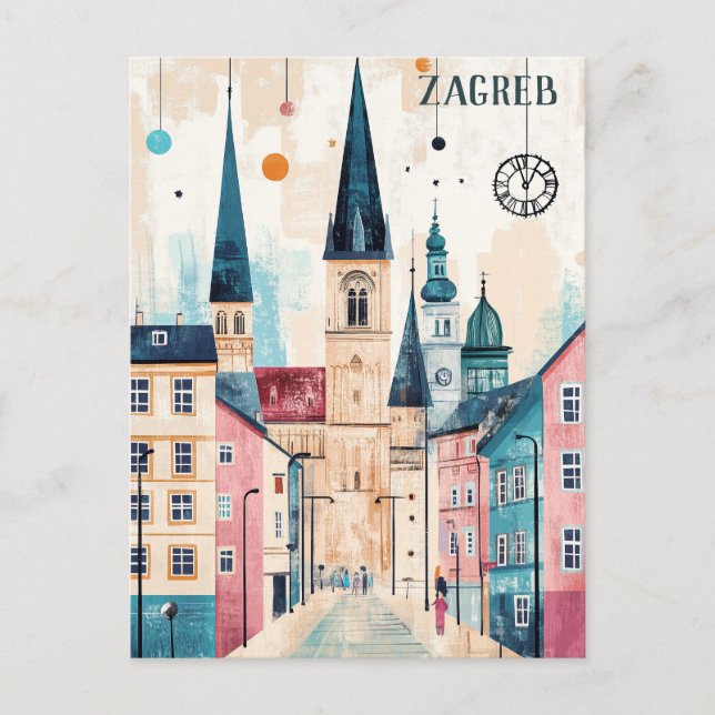 Postal Viaje a Zagreb Croacia (Anverso)
