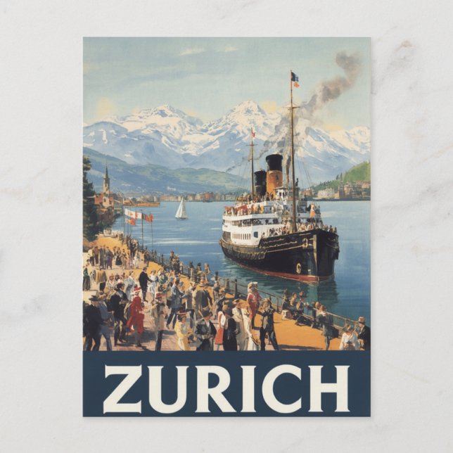 Postal Viaje a Zúrich Suiza (Anverso)