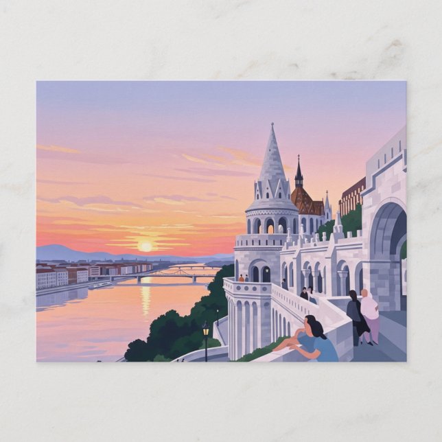 Postal Viaje al Bastión de pescadores de Budapest Hungría (Anverso)