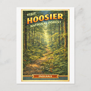 Postal Viaje al Bosque Nacional Hoosier de Estilo Antiguo