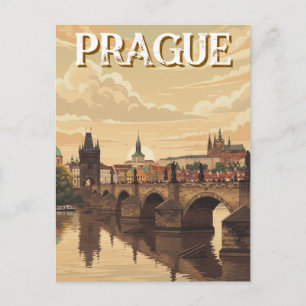 Postal Viaje al Castillo de Praga y Puente Carlos