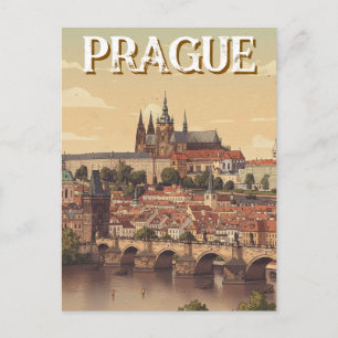 Postal Viaje al Castillo de Praga y Puente Carlos