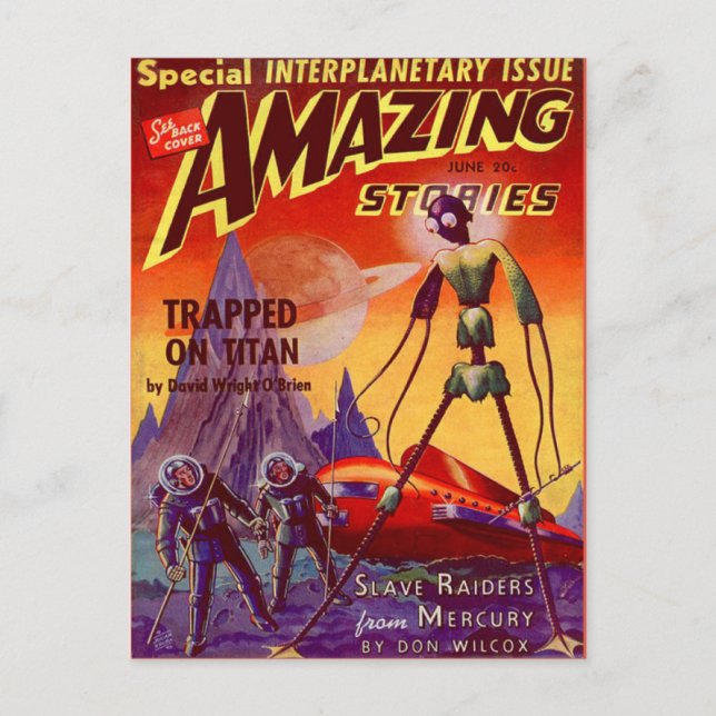 Postal Viaje al espacio de la portada del libro de cienci (Anverso)