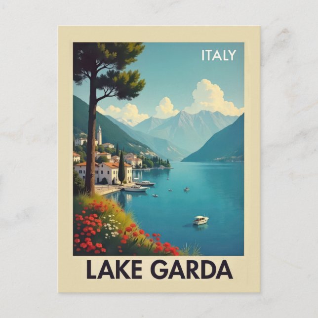 Postal Viaje al Lago de Garda Italia (Anverso)