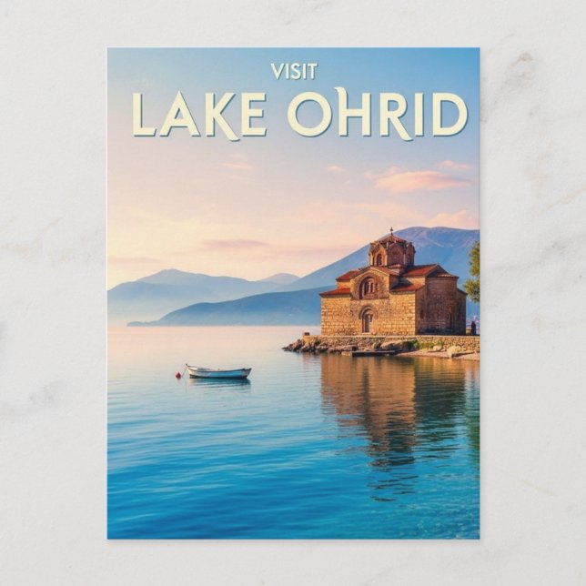 Postal Viaje al lago Ohrid en Macedonia del Norte (Anverso)
