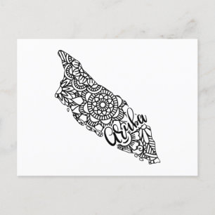 Postal Viaje al mapa de la isla de Aruba