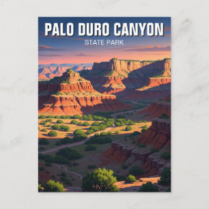 Postal Viaje al Parque Estatal del Cañón Palo Duro de Tex
