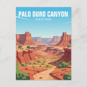Postal Viaje al Parque Estatal del Cañón Palo Duro de Tex
