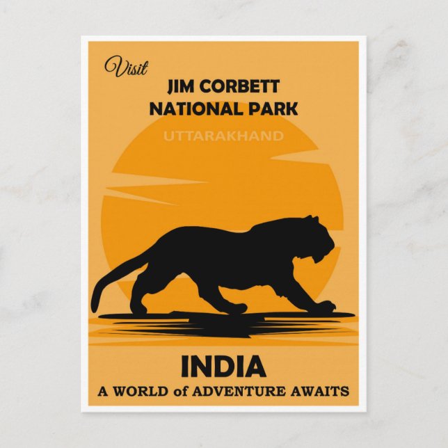 Postal Viaje al Parque Nacional del Tigre de la India (Anverso)