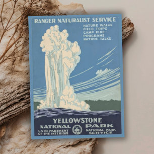 Postal Viaje al Parque Nacional Retro Yellowstone